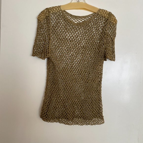 Bronze mesh short sleeved top - Picture 6 of 13